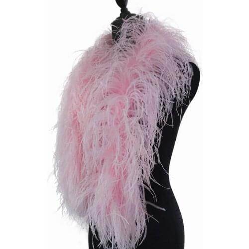 1 Meter 12 Ply Ostrich Feathers Boa Dyed Colorful Ostrich Plume For Wedding Clothes Shawl Decoration Sewing Crafts