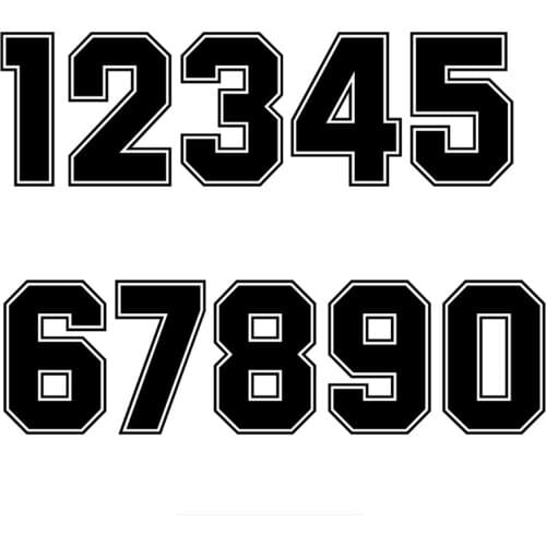 1 PCS Racing Number 0123456789 Helmet Decals Car Sticker Funny Vinyl Decals Motorcycle Accessories Stickers Car Decoration