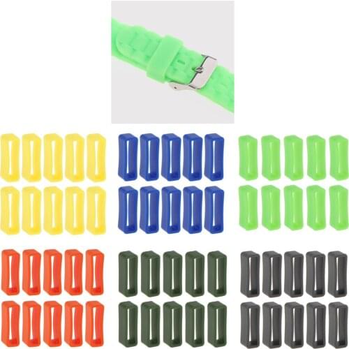 10 Pieces Rubber Replacement Watch Band Leather Strap Loops 24mm