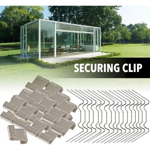 100 Pcs Garden Stainless Steel Greenhouse Glass Clamps With 50 Greenhouse Glass W Clips 50 Greenhouse Glass Z Overlapping Clips