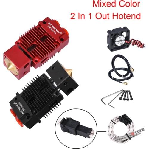 2 In 1 Out Hotend Mixed Color 3D Printer Parts J-head Bowden Extruder 12/24V 1.75MM Filament Replace Thermistor VS V6 Hotend