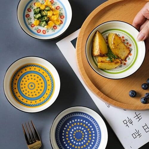 4Pcs Mini Snack Plate Sauce Dish Assorted Ceramic Dip Bowl Set Cute Butter Seasoning Soy Sauce Dish Sushi Dipping Bowl Tableware