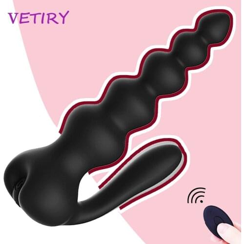 VETIRY Anal Bead Vibrator Male Prostate Massager for Men Gays Remote Contorl Butt Plug Dildo Vibrator for Women Clit Sex Toys