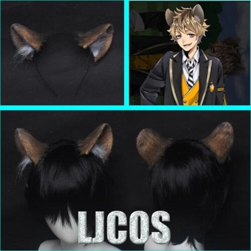Savanaclaw Ruggie Twisted Wonderland Cosplay Ear Headwear Halloween Party Tail Cosplay Costume Accessory Props