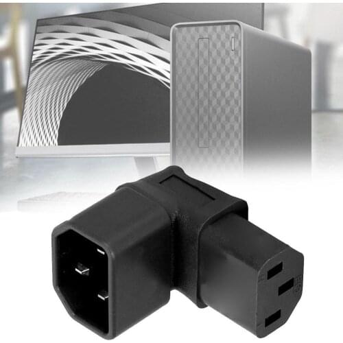 IEC 320 C14 male to C13 male 3-pin UP angled AC power plug adapter 2021
