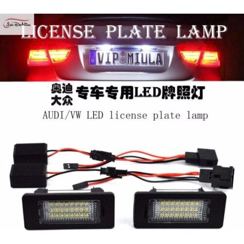 JanDeNing 2pcs Error Free 24 LED License Plate Lights For Audi A1/A4/A6/Q5/RS5/ VW PASSAT