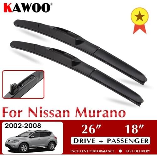 KAWOO Wiper Front Car Wiper Blade Blades For Nissan Murano 2002-2008 Windshield Windscreen Window 26"+18" LHD RHD
