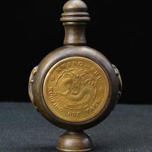 Chinas brass Carving dragon Snuff bottles Ornaments