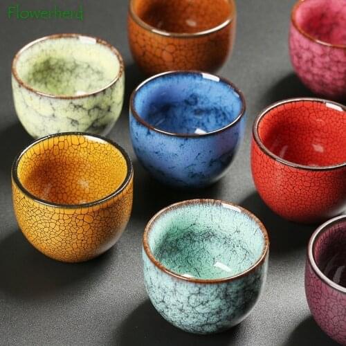 Kung Fu Ceramic Porcelain Tea Cup Teaware Household Tea Set Cup Small Cylinder Cup Single Longlin Kiln Mug