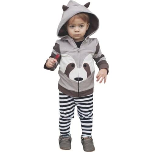 Children Baby Boy Girl Cartoon Bear Design Autumn Full Sleeve Coat Toddler Zipper Hooded Fashion Jackets Outerwear New 2021