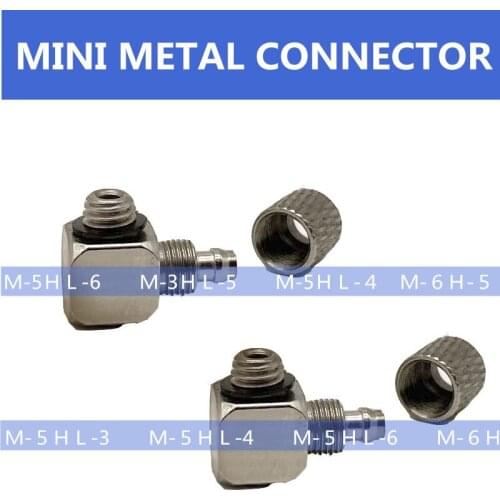 Brass Elbow Pneumatic Pipe Air Hose Quick Fitting Mini Connector Brass PL4M5/PL6M5 Matel fittings M-3HL-3/M-5HL-6 /M-5HL-4