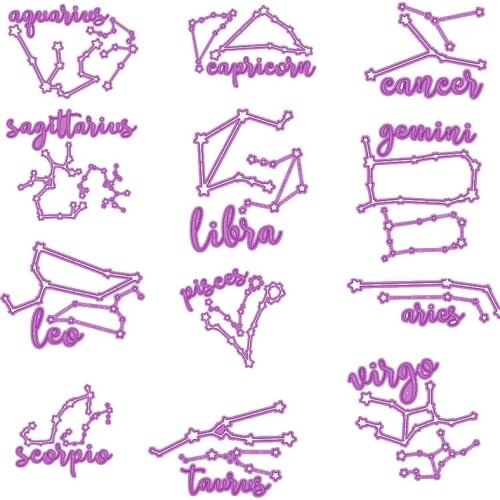 Constellation Zodiac Words Metal Cutting Dies Stencil For Scrapbooking Embossing DIY Paper Card album Handcrafts Templates