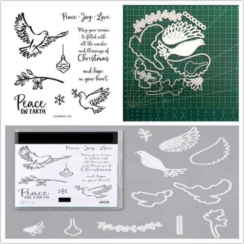 DOVE Christmas Metal Cutting Dies and Stamp for DIY Scrapbook Album Paper Card Decor Craft Handmade Knife Die New Arrival 2021
