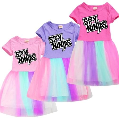 SPY NINJA Kids Dresses for Girls Halloween Kids Clothes Girls Elegant Princess Vestidos Cute Baby Summer Dress