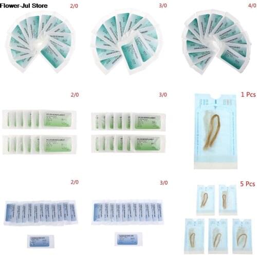 1/5/12Pcs 75cm 2/0 3/0 Medical Needle Suture Nylon Monofilament Thread Suture Practice Kit Teaching Demonstrations Exercises