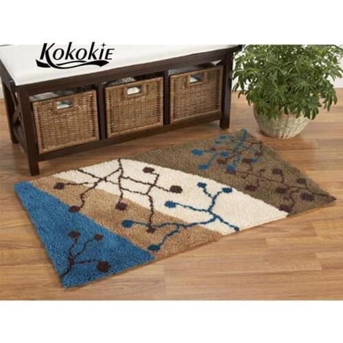 Latch hook kits flowers large printed canvas yarn carpet rug yarn diy latch hook rug kits carpet embroidery carpet diy rug