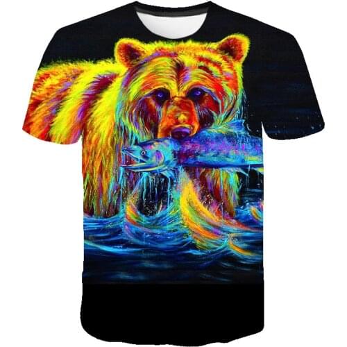 New Fashion Russian Bear t shirt Men Women Colorful T-shirt 3D Print Funny Animal T shirts Summer T Shirt Clothing Casual Tops