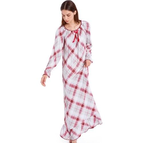 New Leisure Pajamas Underwear Nightgown Bowknot Elegant Warm Lingerie Long Sleeve Dress High Quality Homewear Nightwear Women