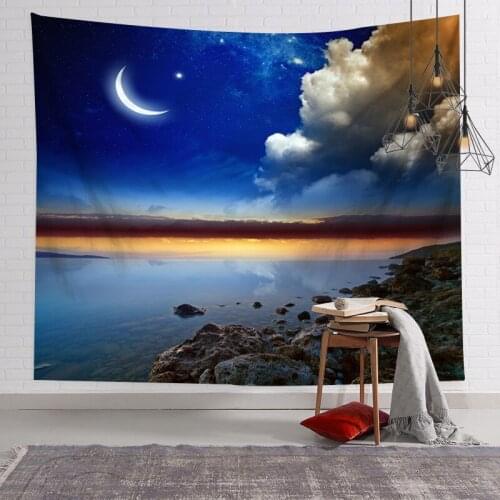 New Arrival INS Simple Starry Sky Earth Moon Tapestry Bedroom Living Room Wall Paintings Gothic Home Decoration Tapestry Wall