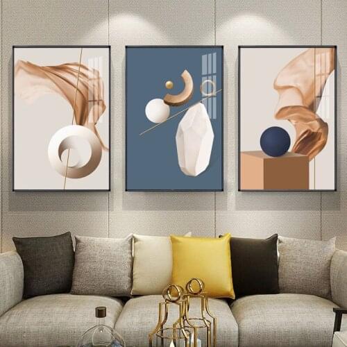 Modern Fashion Contemporary Geometric Abstract Poster Printing Canvas Wall Art Living Room Space Sense Home Decoration Painting