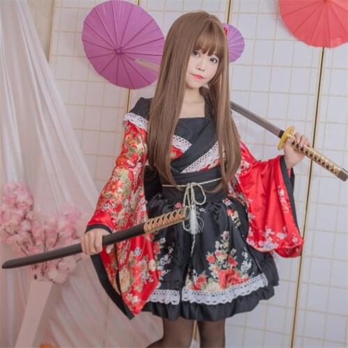 Girls Lovelive Kimono Dress Japanese Kawaii Anime Cosplay Costumes Floral Fancy Oriental Yukata Woman Lace Lolita Party Clothing
