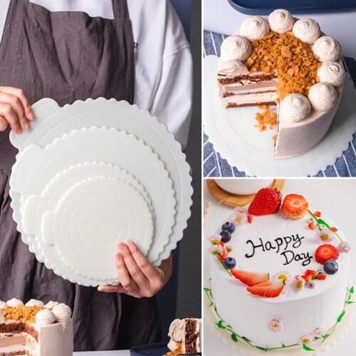 4/6/8/10inch Reusable Round Mousse Cake Boards Plastic Cake Base Cupcake Dessert Tray for Home Wedding Birthday Party