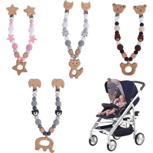 Baby Stroller Hanging Pendant Pacifier Clip Chain Infants Mobile Rattle Bed Bell
