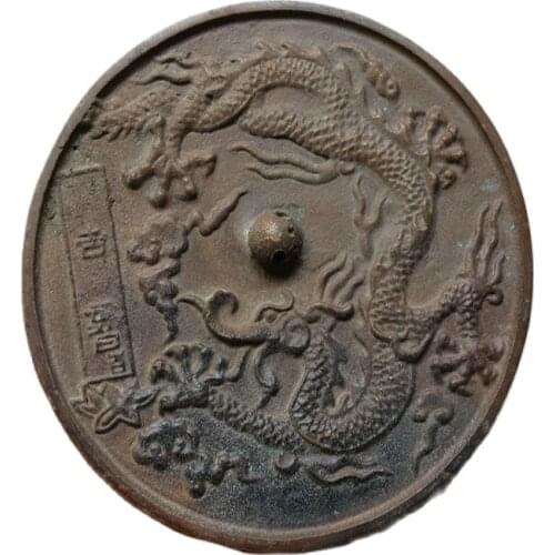 Miscellaneous Antiques Antique Bronze Mirror Small Round Mirror