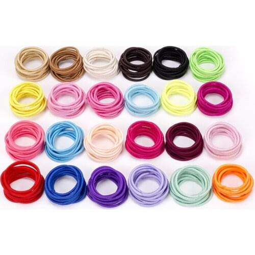 200pcs girl 2.5mm basis hair elastic ties Ponytail Holder rubber band gum hair bands DIY head band accessories kids FJ3302