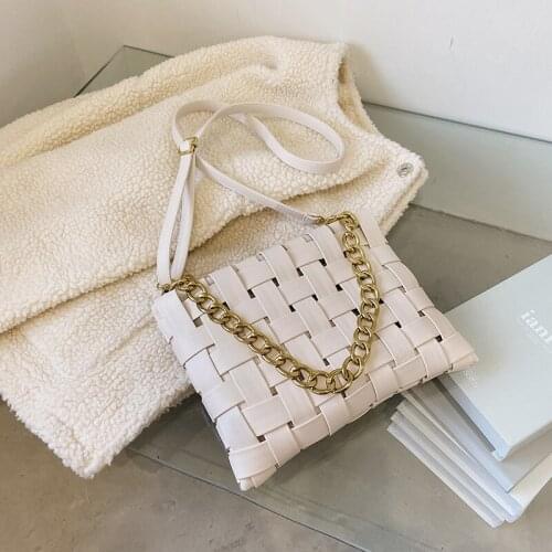 Vintage Woven Chain Tote bag 2020 Fashion New Quality PU Leather Womens Designer Handbag High capacity Shoulder Messenger Bag