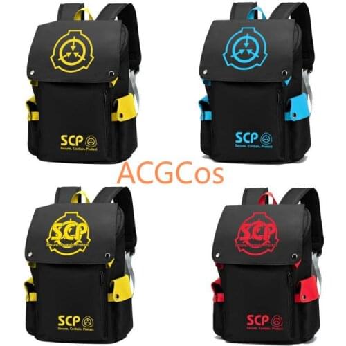 SCP Cosplay Canvas Backpack Student School Shoulder Bag Laptop Travel Fashion Rucksack Gift Outdoor