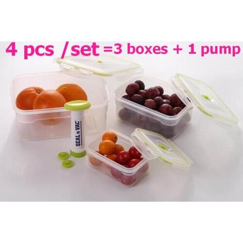 Vacuum and fresh keeping box Student lunch Fruit box Refrigerator storage bowl Sealed lunch box give Pump