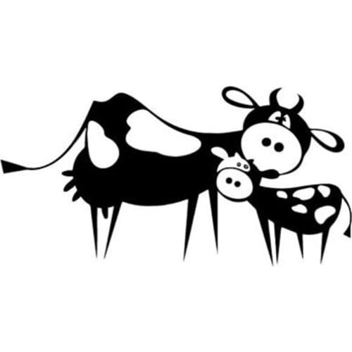 Black/Sliver Funny Cartoon Pattern Cow Car Sticker Decor Car Trunk Vinyl Decoration Personality Sticker Decal C646