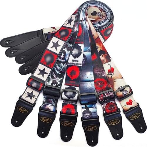 High Quality Thermal Printing Electric Guitar Acoustic Guitar Folk Guitar Bass Strap