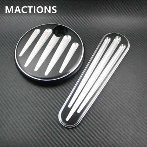 Motorcycle Parts Black Slot Track Dash Cover Insert+Black Fuel Tank Console Door Cover For Harley Touring 08-15