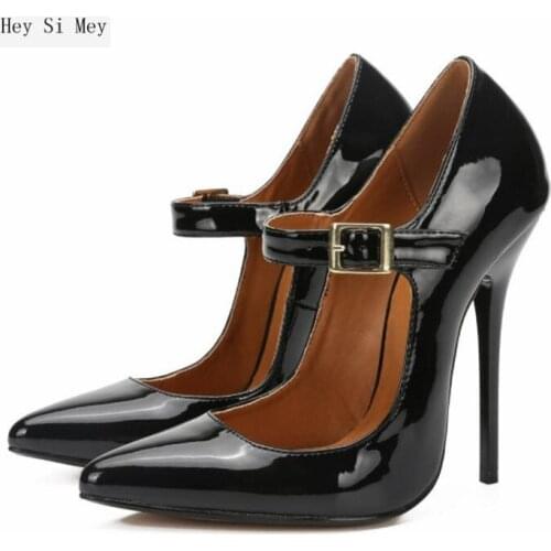 New style pointed single shoes ladies shoes sexy womens shoes high quality 13CM stiletto high heels large size high heels 40-48