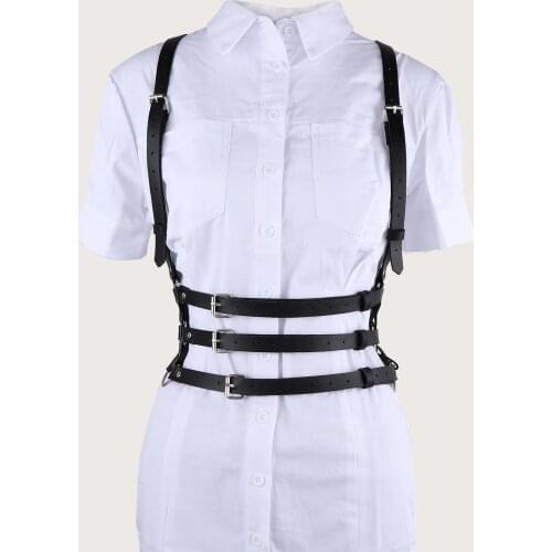 Women Sexy PU Leather Women Body harness belt Bondage Sculpting Harness Waist Belt Straps Suspenders Punk Belt