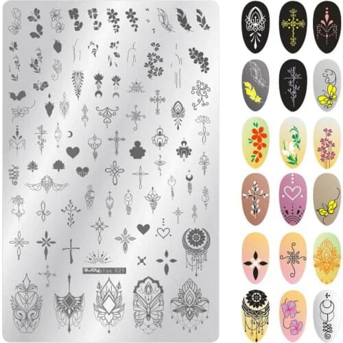 1pcs 9.5*14.5cm Nail Stamping Plates Flowers Animal Design Nail Art Polish Templates Mold Stencil Manicure Tools