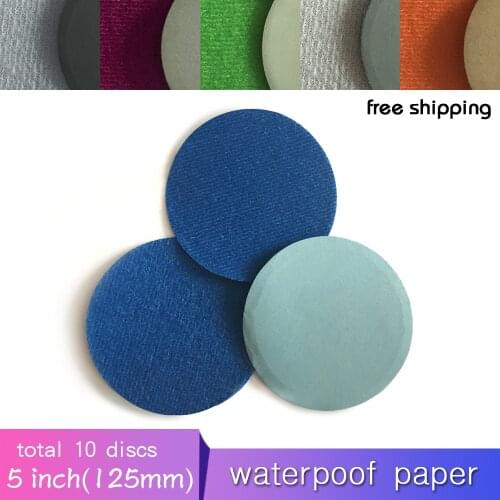 10PCS 5 Inch Flocking Waterproof Sandpaper Abrasive Paper 800 to 10000 Grits Self-adhesive Wet & Dry for Sanding Polishing