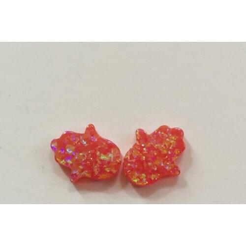 20PCS/Lot 11*13MM Hamsa Opal op47 Sleepy Fire Opal Hamsa Stone