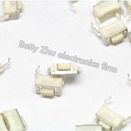 200PCS/LOT 3 * 6 * 4.3MM Tact Switch 2 foot vertical white