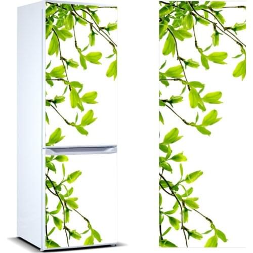 3D Fridge Sticker Spring Leaf Refrigerator Dishwasher Door Cover Kitchen Home Decoration Accessories Modern Wall Stickers
