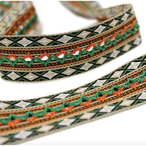 Hmong miao jacquard webbing lace trim 4cm dress collar ribbon woven tape ethnic tribal nepal thai india DIY boho gypsy accessory