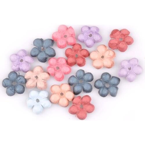 Birthday Party Craft Supplies Multicolor Artificial Flowers For Wedding Decoration DIY Scrapbooking Paper Flower 50Pcs C1905