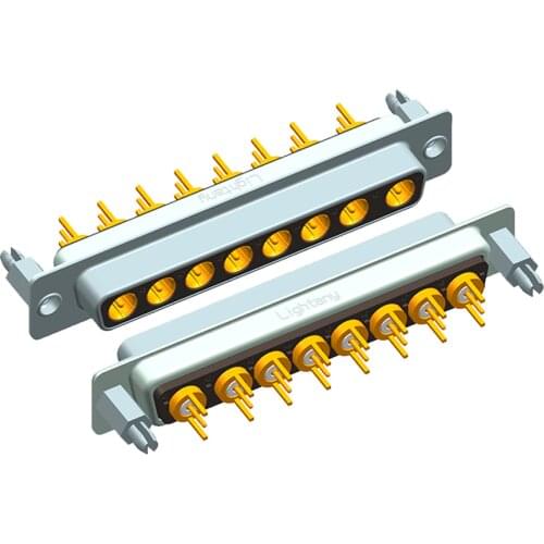 8W8 d-sub rf coaxial connector male and female plug socket welded wire straight bending plug board UL certification