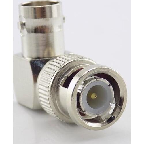 1 Pc L-shaped BNC Male Connector Adapter Right Angle to BNC Female Jacks Adapter for CCTV Security Video Surveillance System