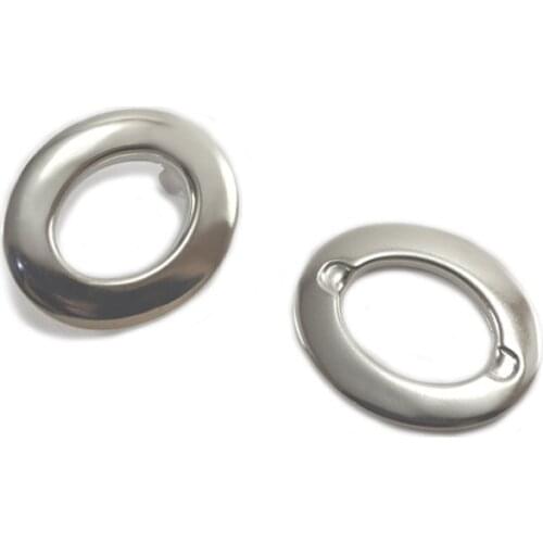 Large 7/8 Inch Oval Eyelets, Nickel Finish, 50 Sets, Handbag Purse Bag Making Hardware Supplies, 7/8