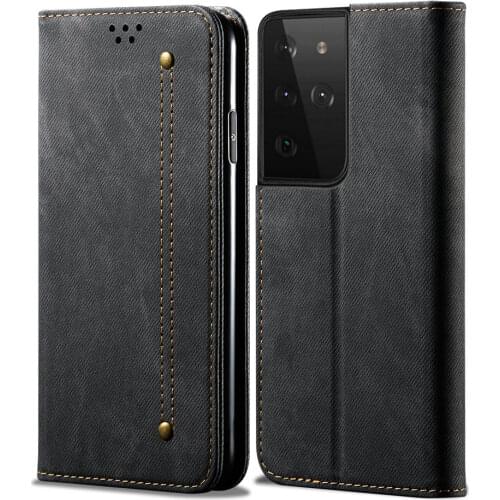 S21 Ultra 5G 2021 Luxury Case Solid Leather Flip Cover for Samsung Galaxy S21 FE Case Samsung S 21 Plus Wallet Para Shockproof