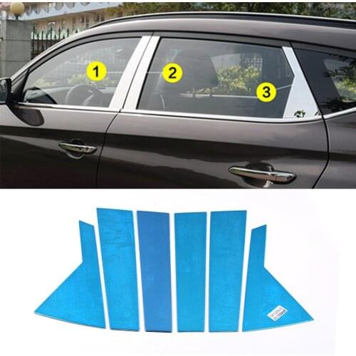 For Hyundai Tucson 2015-2019 Decorate Accessories Window Pillar Strip Cover Trim Stainless Steel Center Pillars Sticker