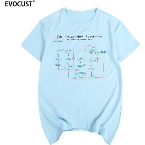 Sheldon big bang theory friendship algorithm T-shirt Cotton Men T shirt New Women Summer Comfortable Tee